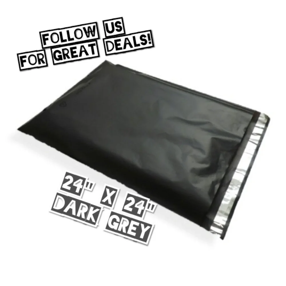 25 Dark Grey Poly Mailers 24